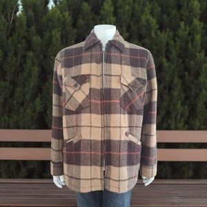 Vintage MWG western Best ! Wool Hanting Plaid Men's Jacket Work Coat